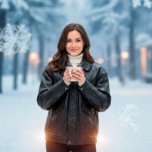 Genuine Leather Jacket, XL, Black, Gently Worn, Unisex